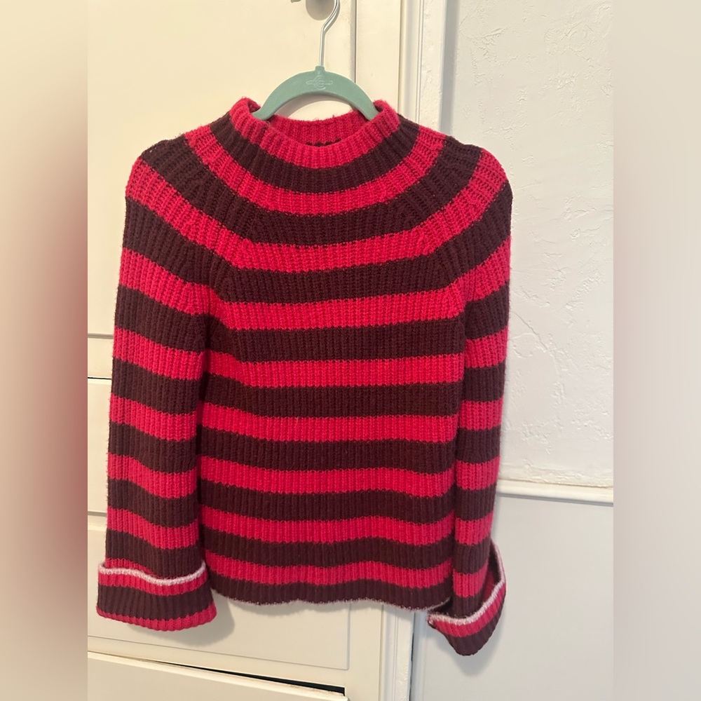 Anthropologie Maeve Striped Bell Sleeve Sweater